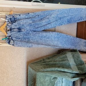 VINTAGE 80's Cherokee Acid Wash Mom Jeans High Rise High Waisted